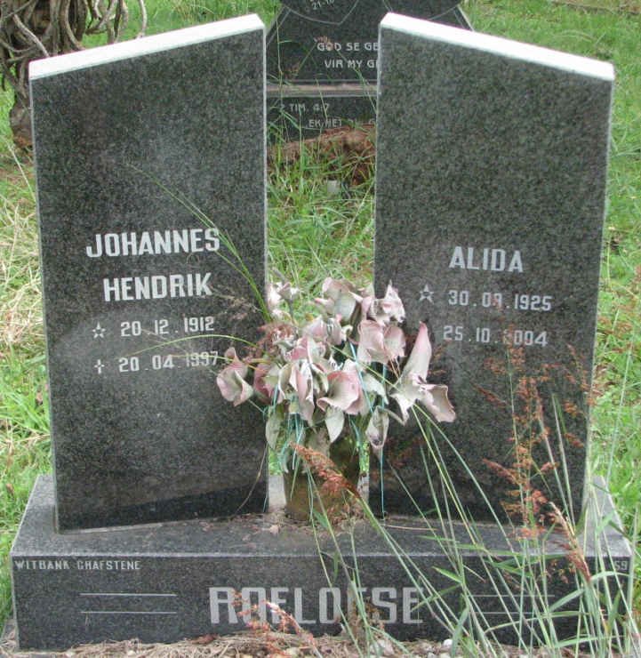 ROELOFSE Johannes Hendrik 1912-1997 &amp; Alida 1925-2004