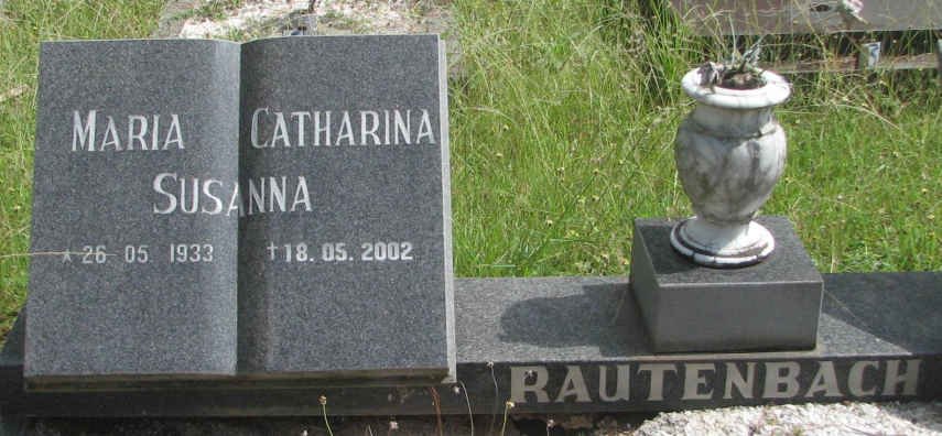 RAUTENBACH Maria Catharina Susanna 1933-2002