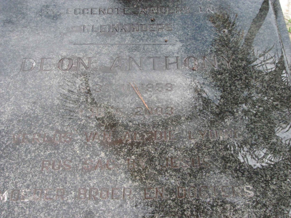 ANTHONY Deon 1959-2003