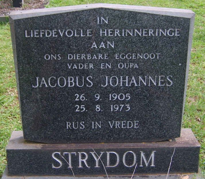 STRYDOM Jacobus Johannes 1905-1973