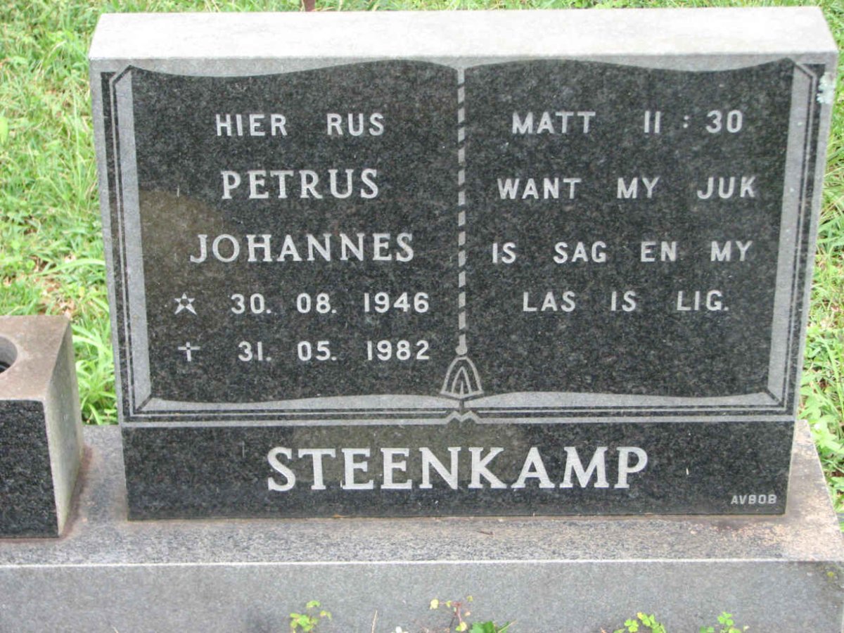 STEENKAMP Petrus Johannes 1946-1982