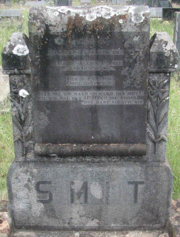 SMIT Maria Alletha nee GREYLING 1886-1905