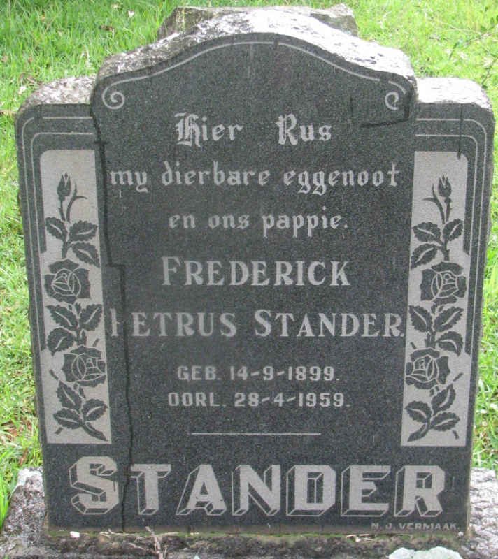 STANDER Frederick Petrus 1899-1959