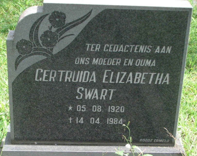 SWART Gertruida Elizabetha 1920-1984