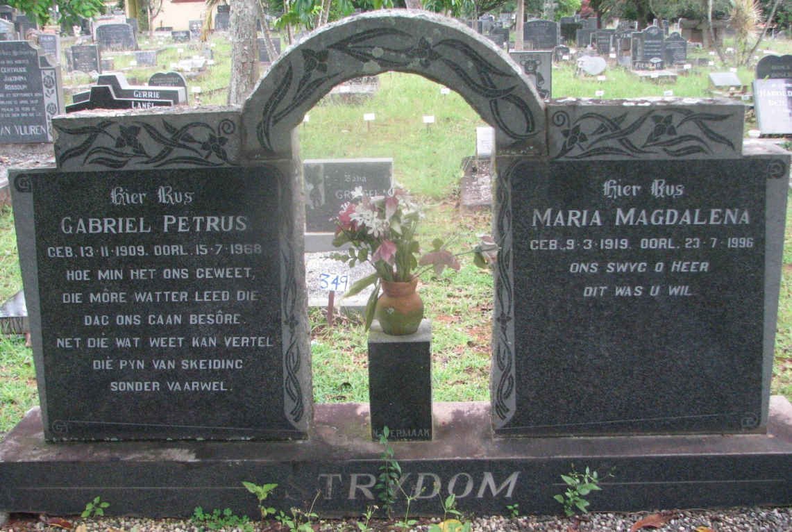 STRYDOM Gabriel Petrus 1909-1968 &amp; Maria Magdalena 1919-1996