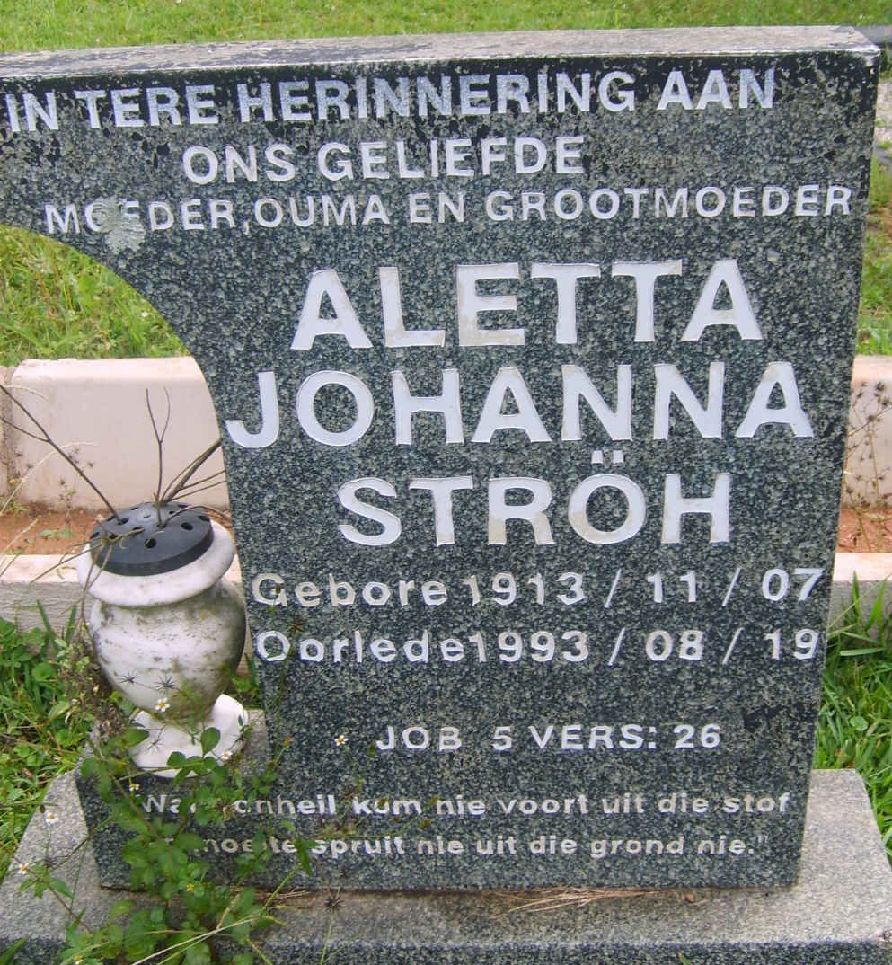 STRÖH Aletta Johanna 1913-1993