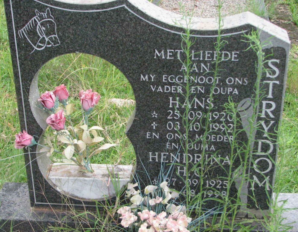 STRYDOM Hans 1920-1992 &amp; Hendrina H.C. 1925-1998