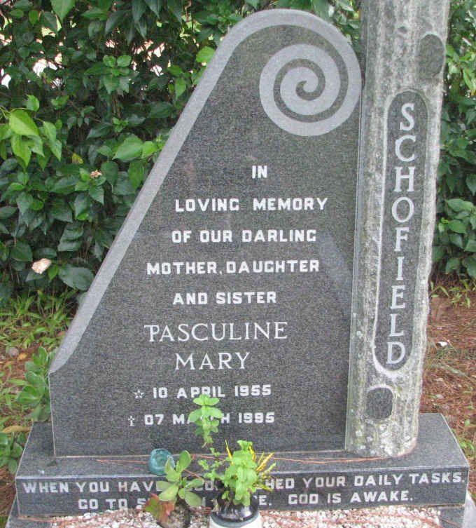 SCHOFIELD Pasculine Mary 1955-1995