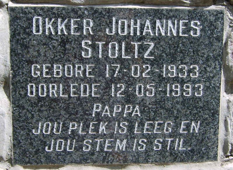 STOLTZ Okker Johannes 1933-1993