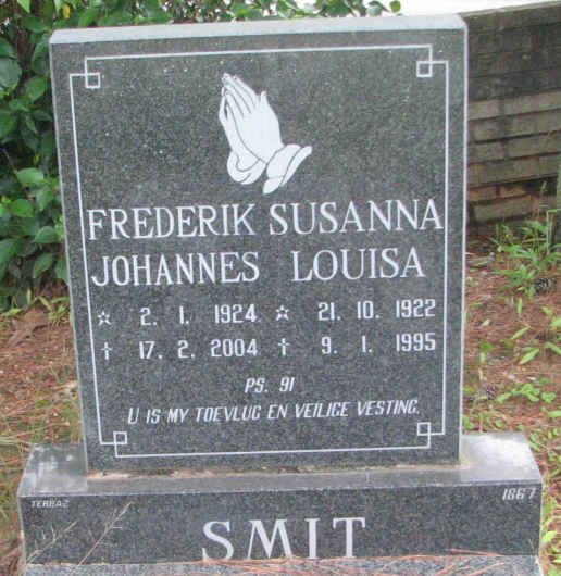 SMIT Frederik Johannes 1924-2004 &amp; Susanna Louisa 1922-1995