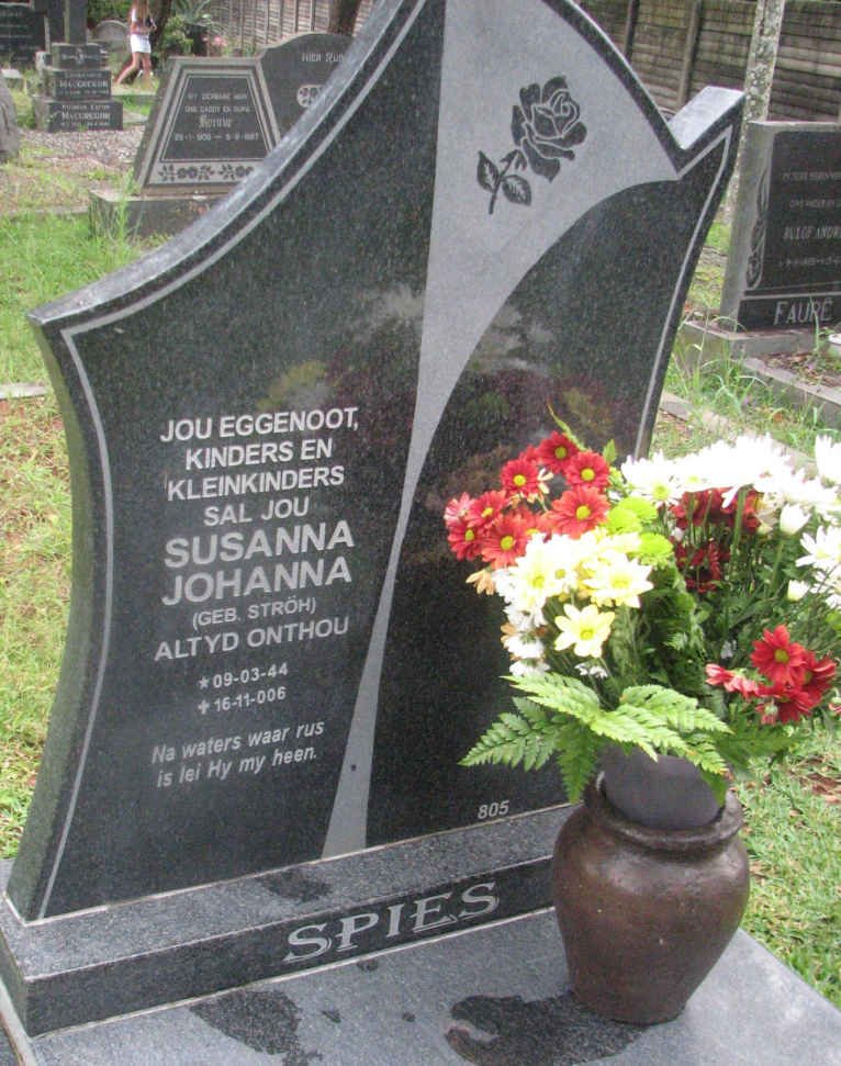 SPIES Susanna Johanna nee STRÖH 1944-2006