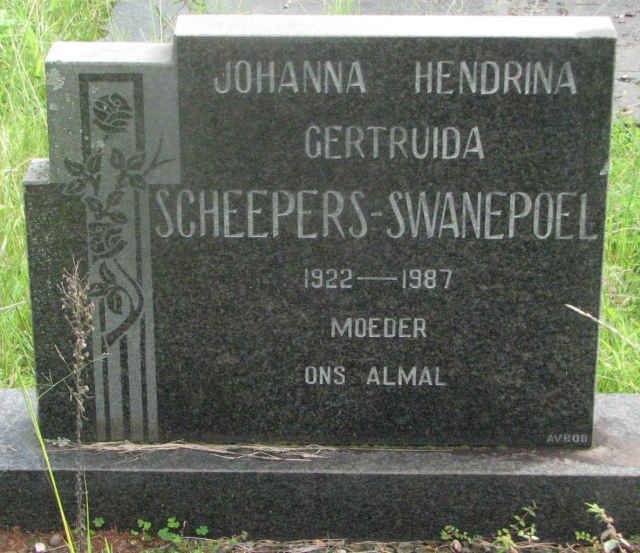 SWANEPOEL Johanna Hendrina Gertruida, SCHEEPERS 1922-1987