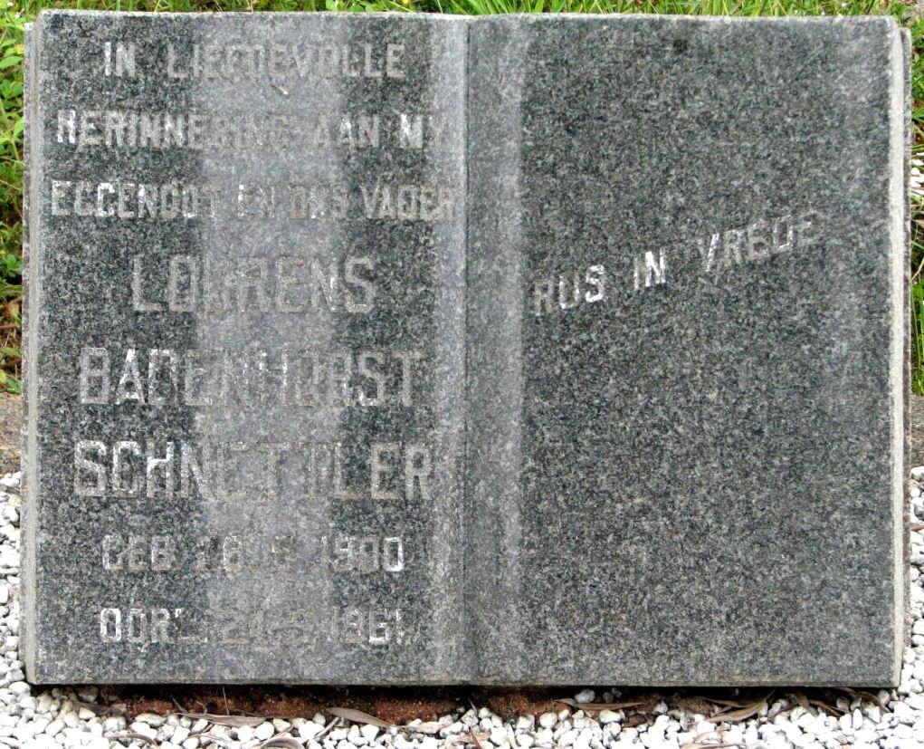 SCHNETTLER Lourens Badenhorst 1900-1961