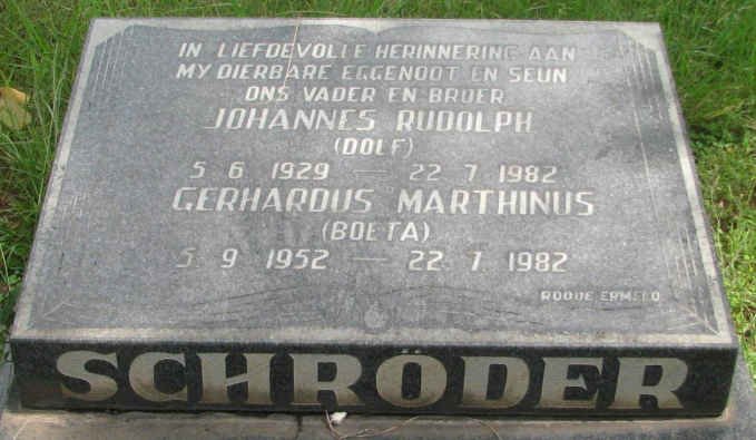 SCHRÖDER Johannes Rudolph 1929-1982 :: SCHRÖDER Gerhardus Marthinus 1952-1982