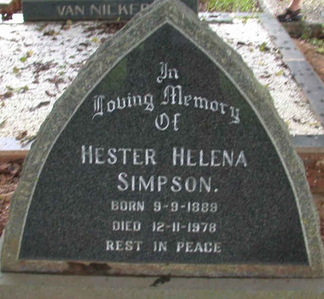 SIMPSON Hester Helena 1889-1978
