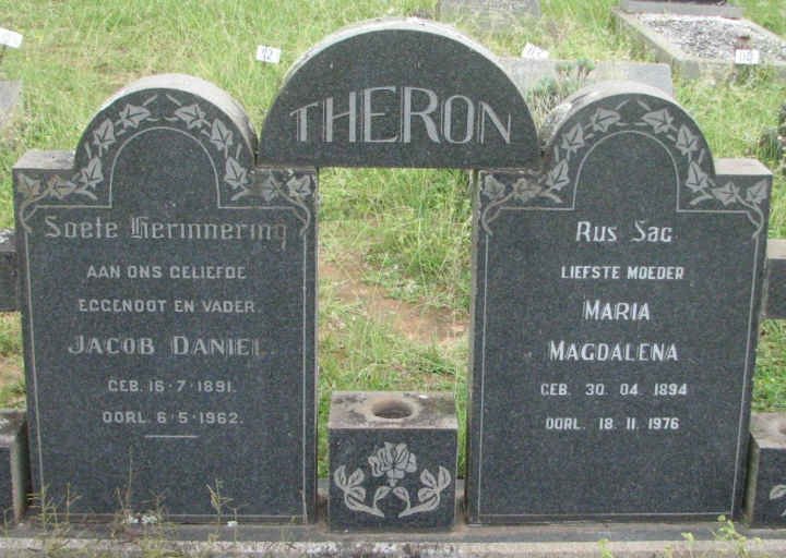 THERON Jacob Daniel 1891-1962 &amp; Maria Magdalena 1894-1976