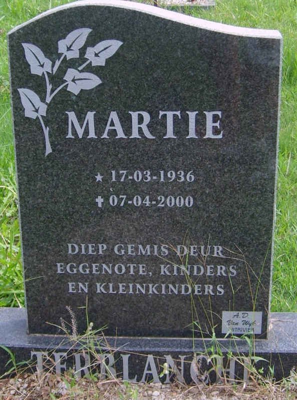 TERBLANCHE Martie 1936-2000