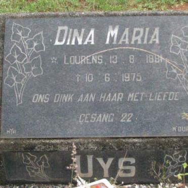 UYS Dina Maria nee LOURENS 1881-1975