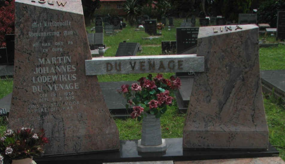VENAGE Martin Johannes Lodewikus, du 1924-1992 &amp; Lina
