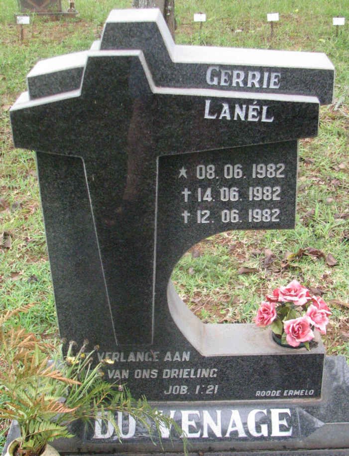 VENAGE Gerrie, du  1982-1982  :: DU VENAGE Lanél 1982-1982