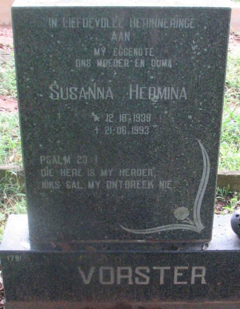 VORSTER Susanna Hermina 1939-1993