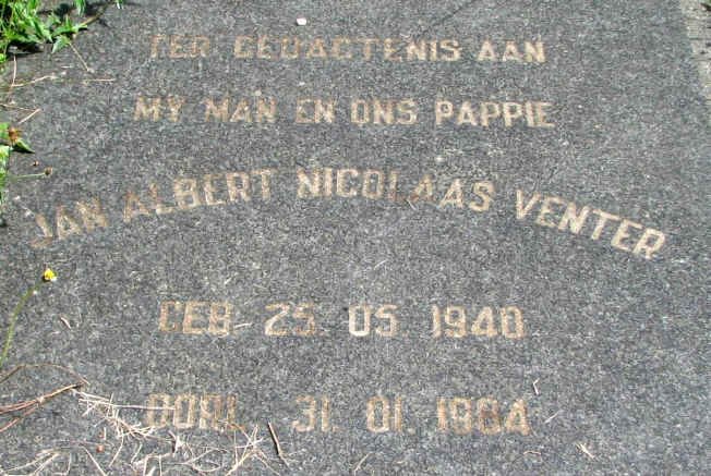 VENTER Jan Albert Nicolaas 1940-1984