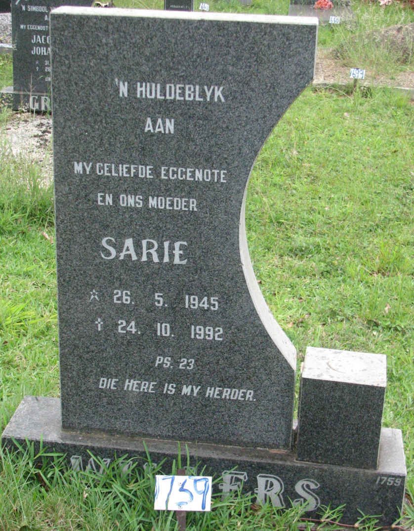 WILLERS Sarie 1945-1992
