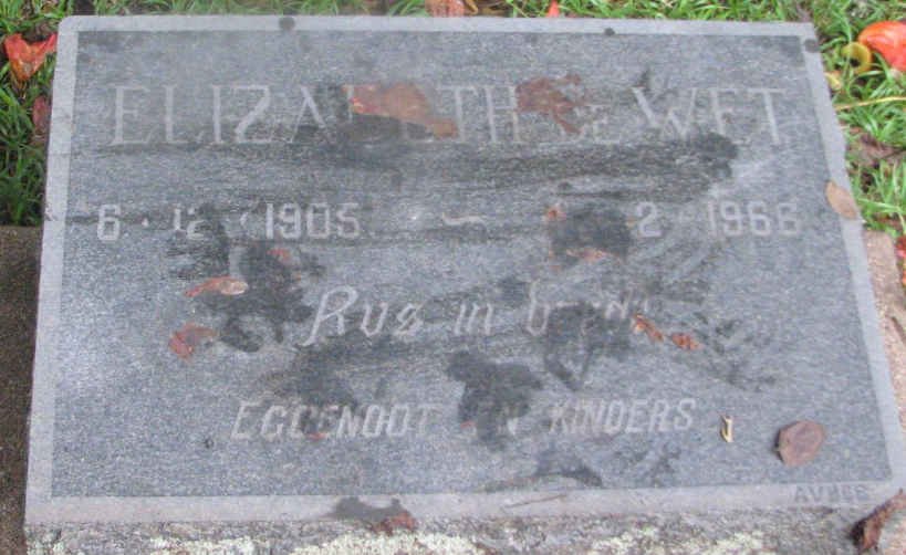 WET Elizabeth, de 1905-1966