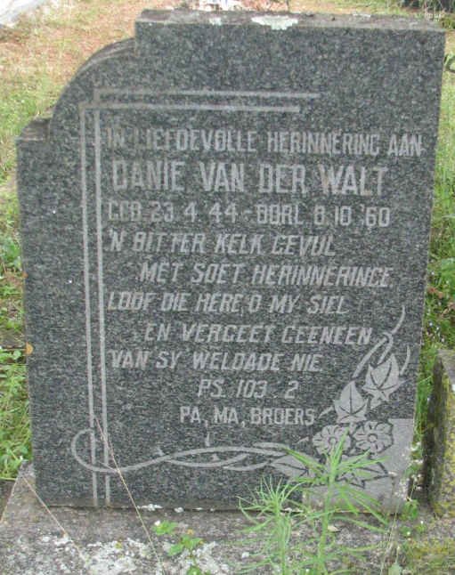 WALT Danie, van der 1944-1960