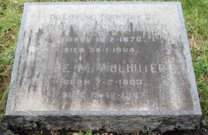 WOLHUTER Henry C.C. 1876-1964 &amp; Alice M. 1893-1987