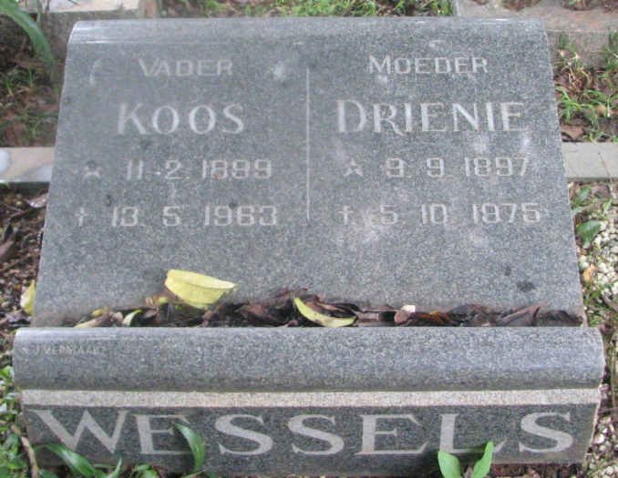 WESSELS Koos 1899-1963 &amp; Drienie 1897-1975