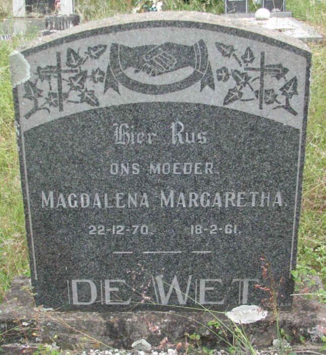 WET Magdalena Margaretha, de 1870-1961