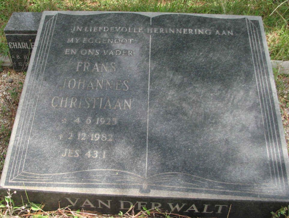 WALT Frans Johannes Christiaan, van der  1925-1982