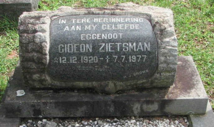 ZIETSMAN Gideon 1920-1977
