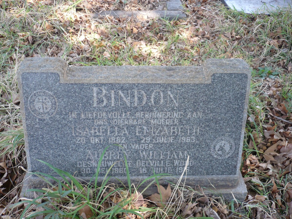 BINDON Aubrey William 1880-1916 &amp; Isabella Elizabeth 1882-1963