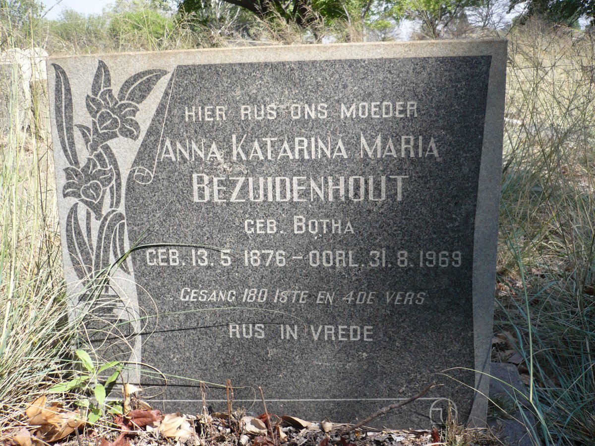 BEZUIDENHOUT Anna Katarina Maria nee BOTHA 1876-1969