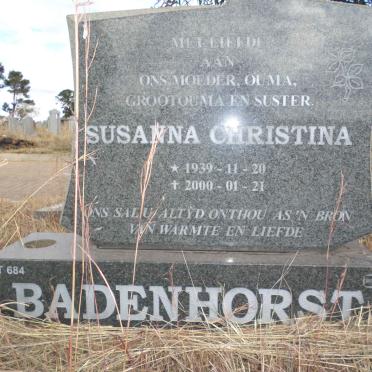 BADENHORST Susanna Christina 1939-2000