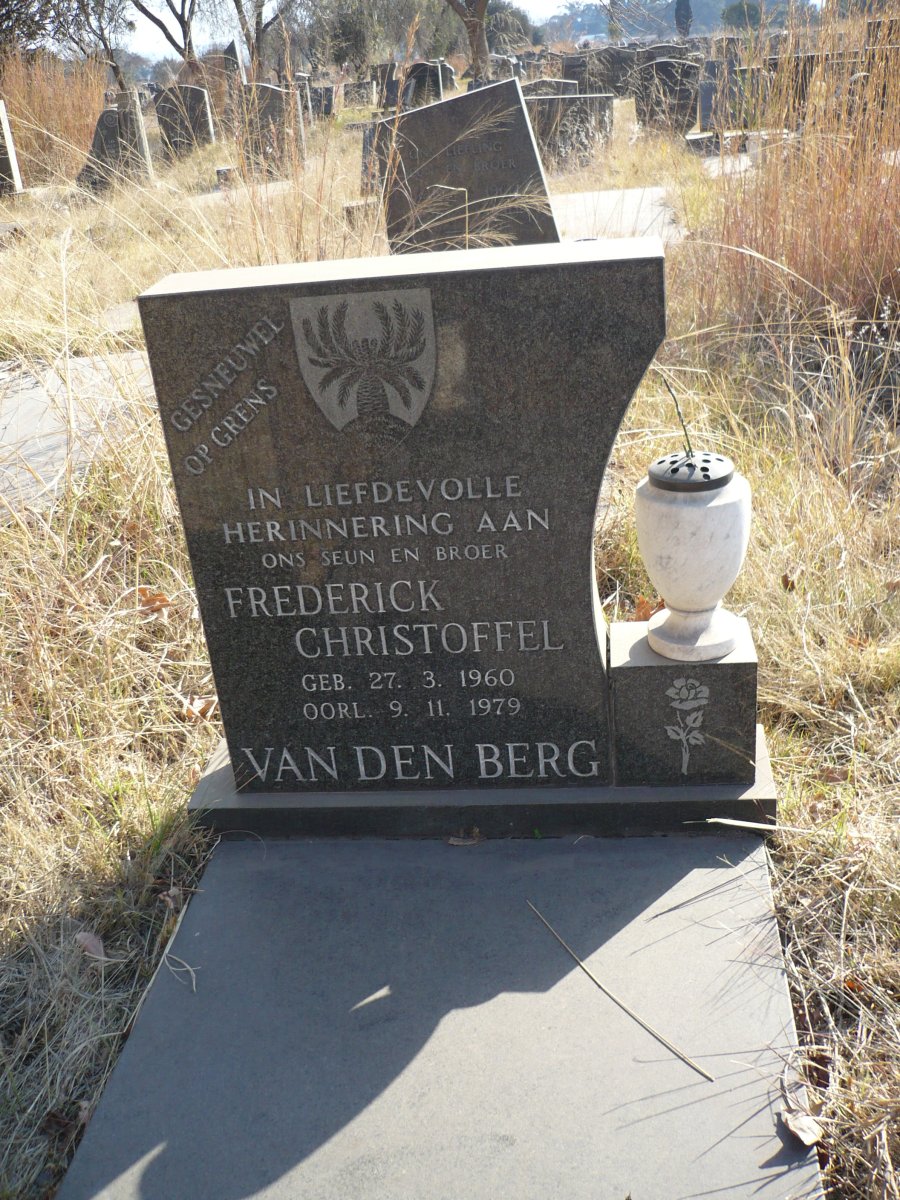 BERG Frederick Christoffel, van den 1960-1979