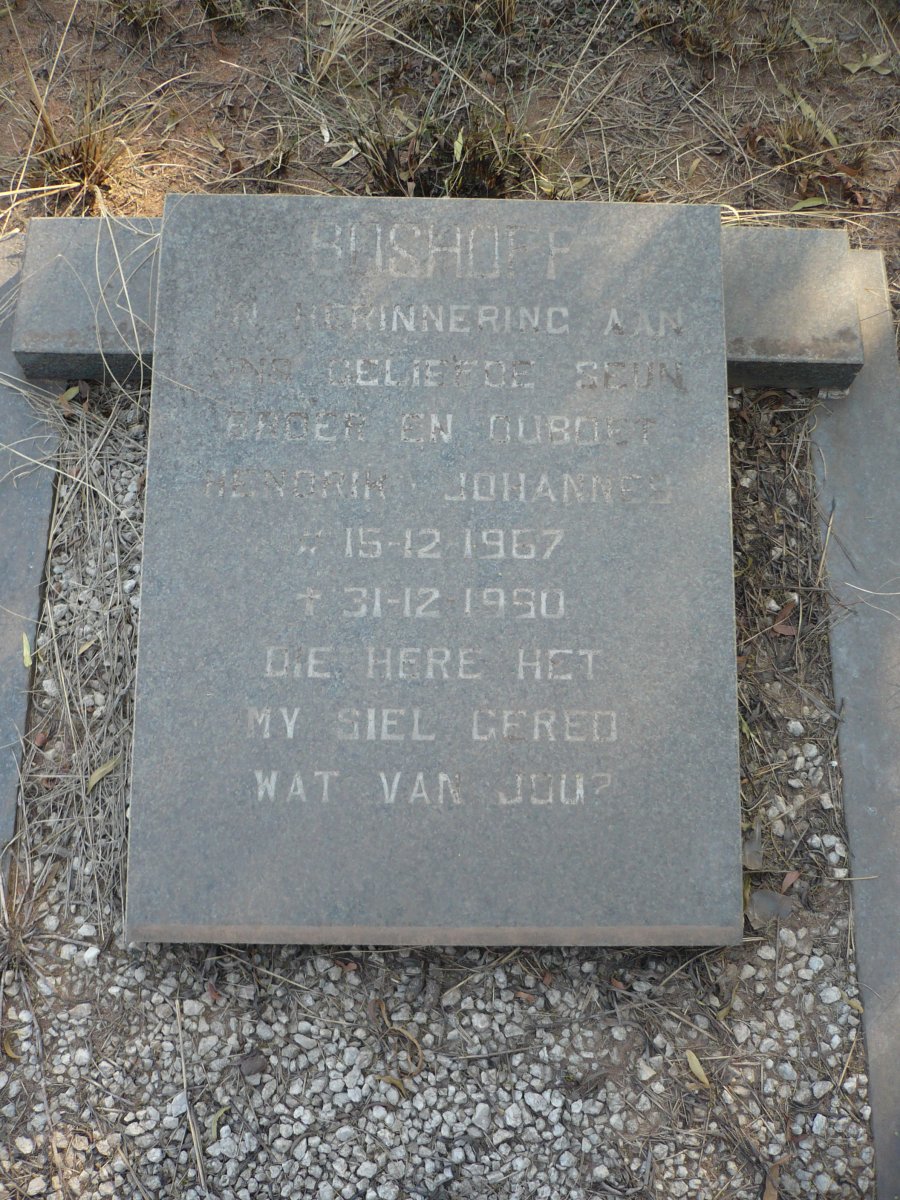 BOSHOFF Hendrik Johannes 1967-1990