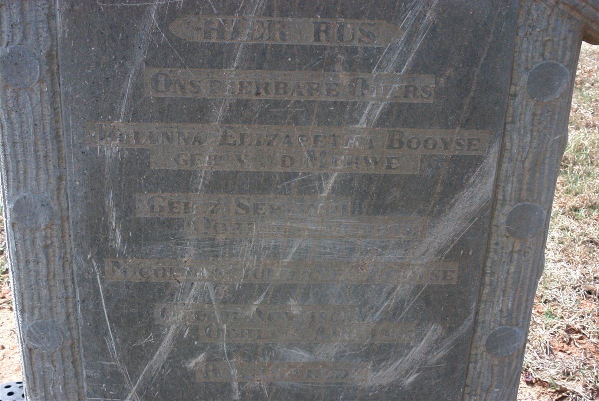 BOOYSE Nicolaas Johannes 1866-1935 &amp; Johanna Elizabeth V.D. MERWE 1871-1932