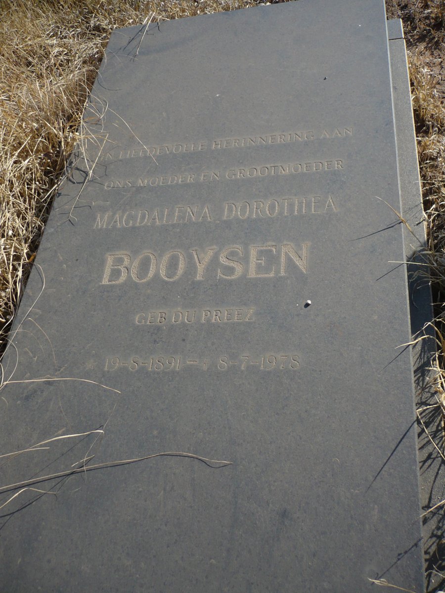 BOOYSEN Magdalena Dorothea nee DU PREEZ 1891-1978