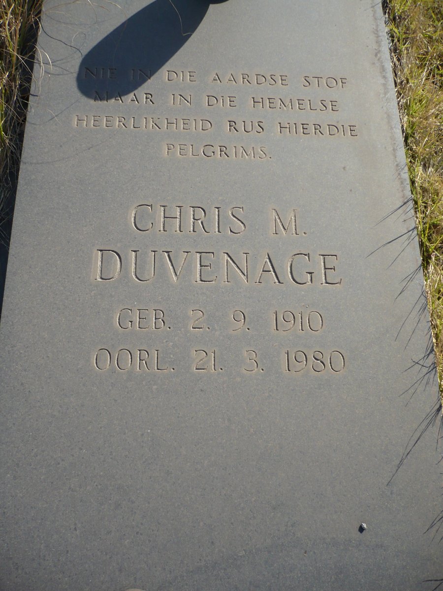 DUVENAGE Chris M. 1910-1980