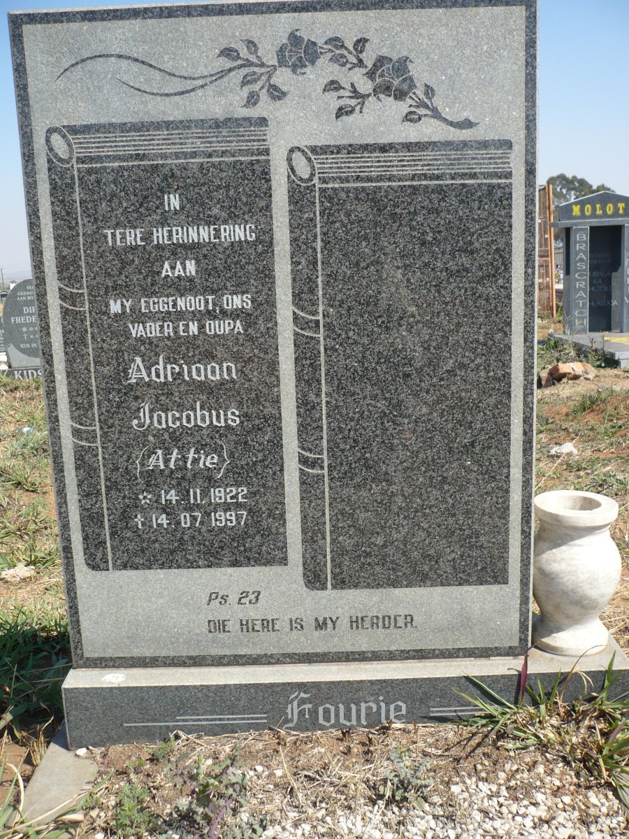 FOURIE Adriaan Jacobus 1922-1997