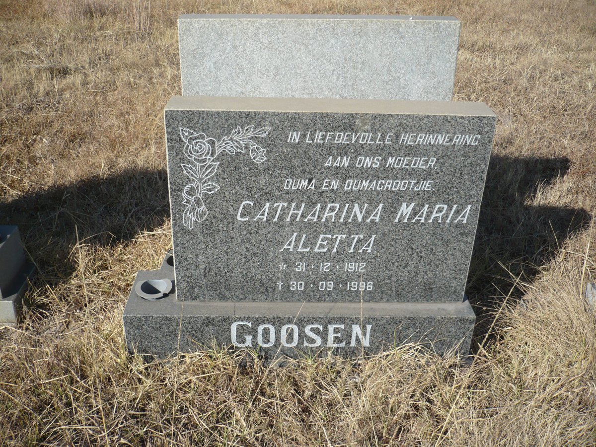 GOOSEN Catharina Maria Aletta 1912-1996