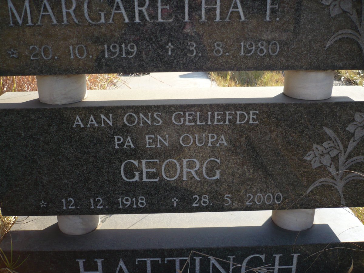 HATTINGH Georg 1918-2000 &amp; Johanna Margaretha T. 1919-1980