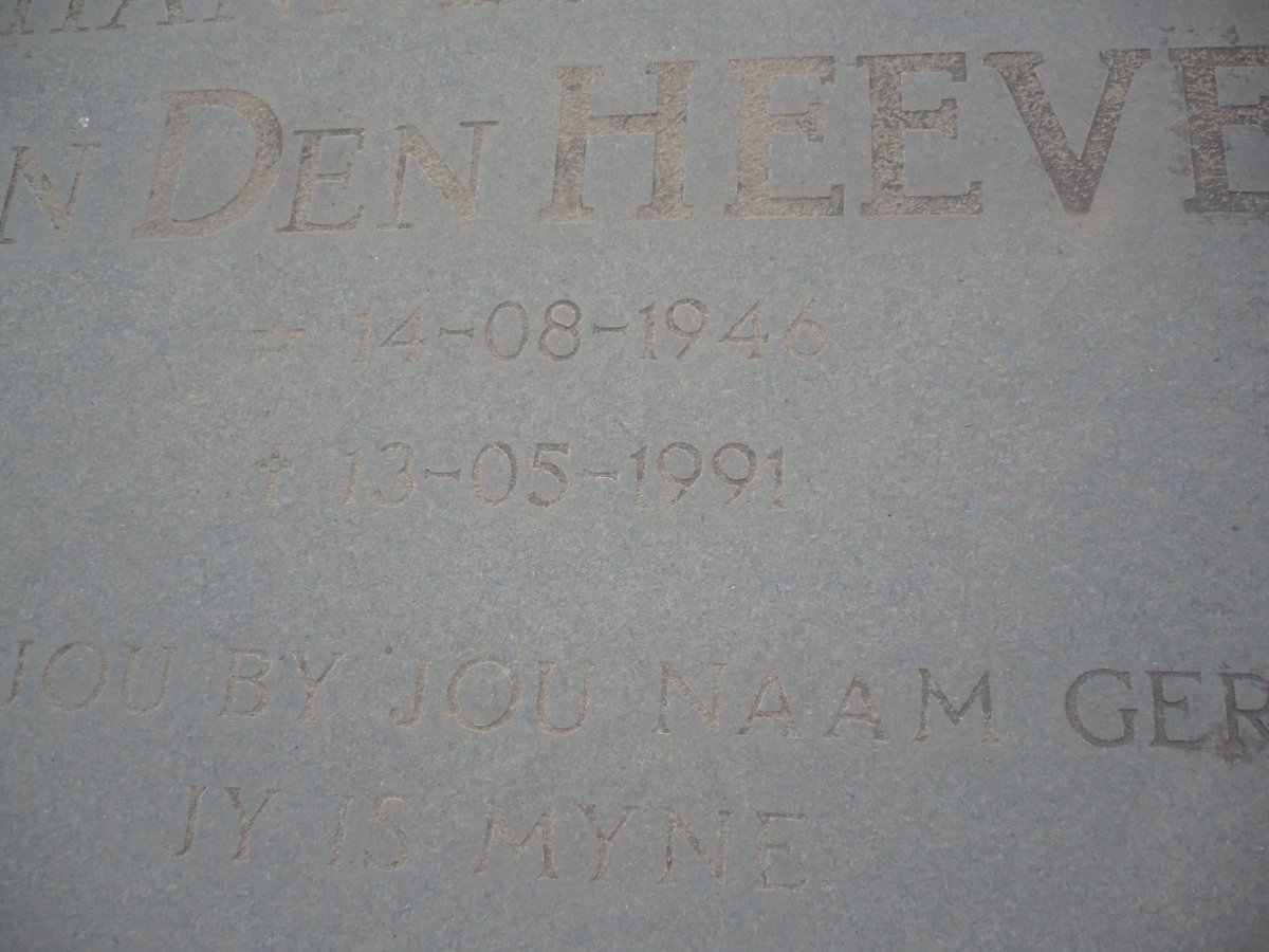 HEEVER Johannes Andries, van den 1946-1991