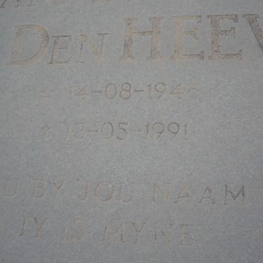 HEEVER Johannes Andries, van den 1946-1991