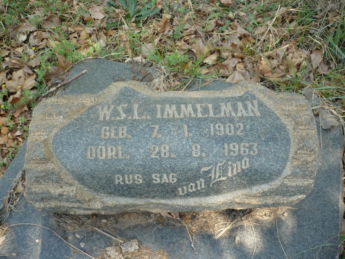 IMMELMAN W.S.L. 1902-1963