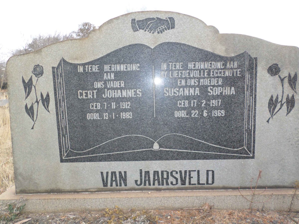 JAARSVELD Gert Johannes, van 1912-1983 & Susanna Sophia 1917-1969