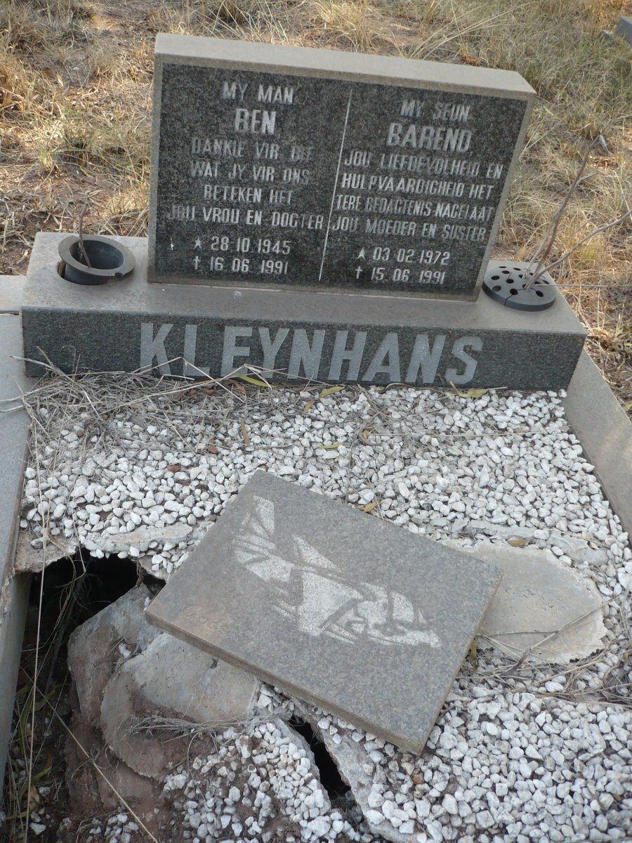 KLEYNHANS Ben 1945-1991 :: KLEYNHANS Barend 1972-1991